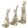 imageCreative CoOp Set of 3 12quot H Polyresin Yoga Rabbit Figures and Figurines Beige