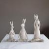 imageCreative CoOp Set of 3 12quot H Polyresin Yoga Rabbit Figures and Figurines Beige