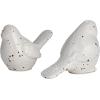 imageCreative CoOp Stoneware Bird Accent Decor with Dots White Set of 2