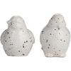 imageCreative CoOp Stoneware Bird Accent Decor with Dots White Set of 2