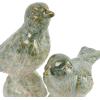imageDecorative Debossed Stoneware Bird Figurines Set of 2 Styles Green