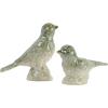 imageDecorative Debossed Stoneware Bird Figurines Set of 2 Styles Green