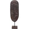 imageCreative CoOp HandCarved Mango Wood Mask on Stand Dark Finish Figurine 8quot L x 5quot W x 22quot H Black