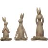 imageCreative CoOp Set of 3 12quot H Polyresin Yoga Rabbit Figures and Figurines Beige