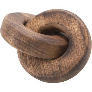 imageCreative CoOp Mango Wood Chain Link Burnt Finish Dcor Natural