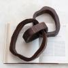 imageCreative CoOp 22 Inches Oversized Acacia Wood Chain Decor with 3 Links Walnut Finish