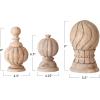 imageCreative CoOp Bleached HandCarved Mango Wood Finials Natural Set of 3