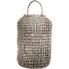 imageCreative CoOp Large Whitewashed Woven Water Hyacinth Lantern with Glass Insert ampamp HandleLarge
