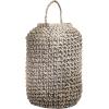 imageCreative CoOp Large Whitewashed Woven Water Hyacinth Lantern with Glass Insert ampamp HandleLarge