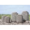 imageCreative CoOp Large Whitewashed Woven Water Hyacinth Lantern with Glass Insert ampamp HandleLarge