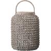 imageCreative CoOp Large Whitewashed Woven Water Hyacinth Lantern with Glass Insert ampamp HandleMedium