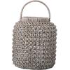 imageCreative CoOp Large Whitewashed Woven Water Hyacinth Lantern with Glass Insert ampamp HandleSmall