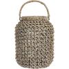 imageCreative CoOp Large Whitewashed Woven Water Hyacinth Lantern with Glass Insert ampamp HandleSmall