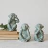 imageCreative CoOp Stoneware Monkey Accent Decor Green Set of 3