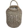 imageCreative CoOp Large Whitewashed Woven Water Hyacinth Lantern with Glass Insert ampamp HandleSmall