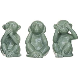 imageCreative CoOp Stoneware Monkey Accent Decor Green Set of 3
