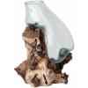 imageCreative CoOp Reclaimed Glass Terrarium Vase on Wood Base Clear and Natural