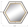 imageCreative CoOp Hexagon 2Tone Metal Framed Wall Mirror Black and Gold