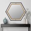 imageCreative CoOp Hexagon 2Tone Metal Framed Wall Mirror Black and Gold