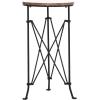 imageCreative CoOp Modern Metal Round Coffee Table with Marble Top Black and Tan