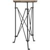 imageCreative CoOp Modern Metal Round Coffee Table with Marble Top Black and Tan