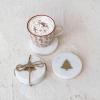imageCreative CoOp Round Marble Coasters with Brass Tree Inlay White Set of 4