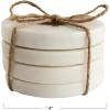 imageCreative CoOp Round Marble Coasters with Brass Tree Inlay White Set of 4