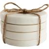 imageCreative CoOp Round Marble Coasters with Brass Tree Inlay White Set of 4