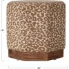 imageCreative CoOp Cotton Upholstered StoolOttoman with Pine Wood Base and Leopard Print Pattern Brown and Cream