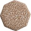 imageCreative CoOp Cotton Upholstered StoolOttoman with Pine Wood Base and Leopard Print Pattern Brown and Cream