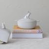 imageCreative CoOp Stoneware Bake Pan with Lid and Decorative Rabbit White