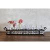 imageCreative CoOp 7 Glass Bottles on Rectangle Metal Tray with Handles Set of 8 Pieces