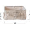 imageCreative CoOp Large Rectangular Hemp Fiber and Metal Bin with Cotton Canvas Lining and Handle Natural