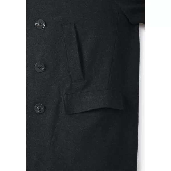 KingSize Liberty Blues Mens Big ampamp Tall DoubleBreasted Wool PeacoatBlack