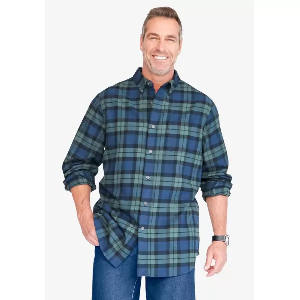 Kingsize Mens Big ampamp Tall Holiday Plaid Flannel ShirtNew Navy Plaid