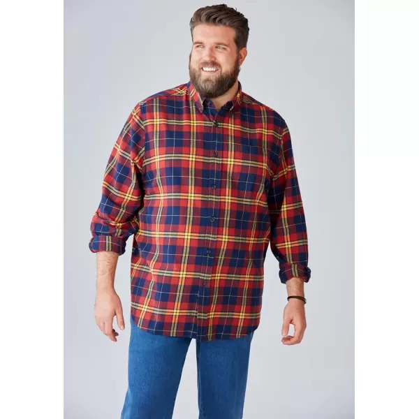 Kingsize Mens Big ampamp Tall Holiday Plaid Flannel ShirtNew Navy Plaid