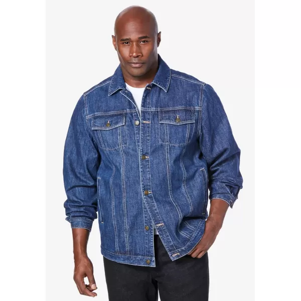 Liberty Blues by KingSize Mens Big ampamp Tall Denim JacketBlue Wash