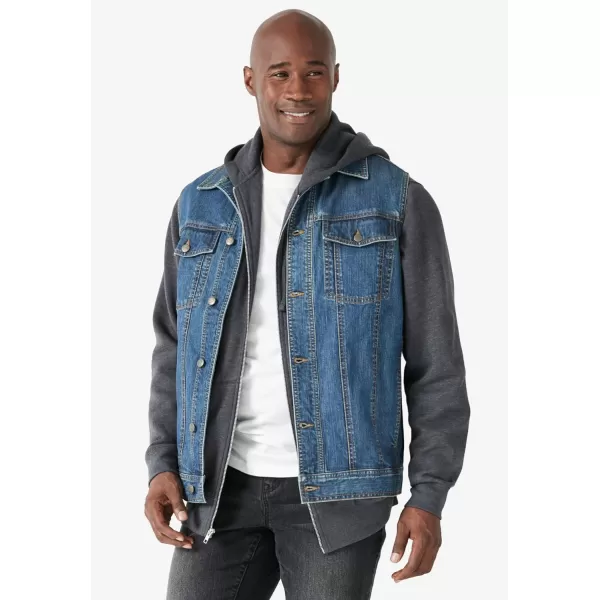 Liberty Blues by KingSize Mens Big ampamp Tall Denim VestStonewash