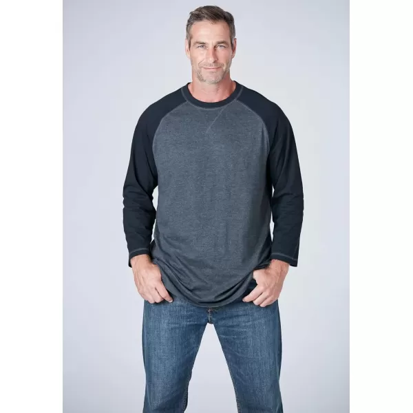 Liberty Blues by Kingsize Mens Big ampamp Tall Crewneck Raglan TeeHeather Black