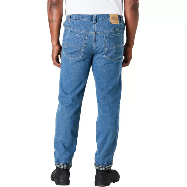 Liberty Blues by Kingsize Mens Big ampamp Tall FlannelLined SideElastic JeansStonewash