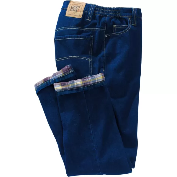 Liberty Blues by Kingsize Mens Big ampamp Tall FlannelLined SideElastic JeansStonewash