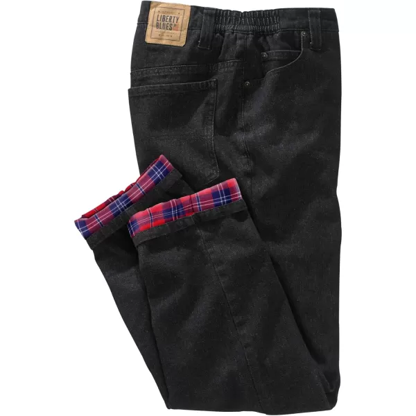 Liberty Blues by Kingsize Mens Big ampamp Tall FlannelLined SideElastic JeansStonewash