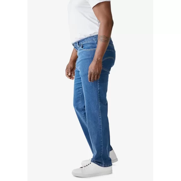 Liberty Blues by Kingsize Mens Big ampamp Tall RelaxedFit Stretch 5Pocket JeansDark Rinse