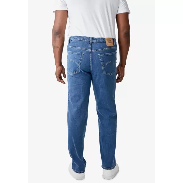 Liberty Blues by Kingsize Mens Big ampamp Tall RelaxedFit Stretch 5Pocket JeansLight Sanded Wash