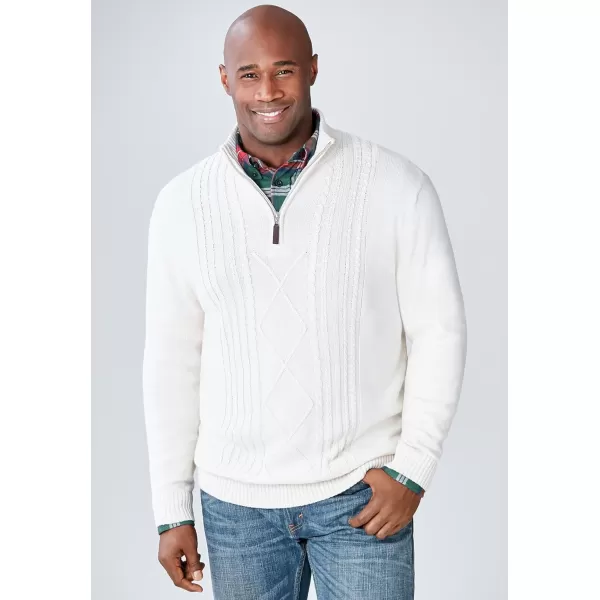 Liberty Blues by Kingsize Mens Big ampamp Tall Shoremans Quarter Zip Cable Knit SweaterBlack