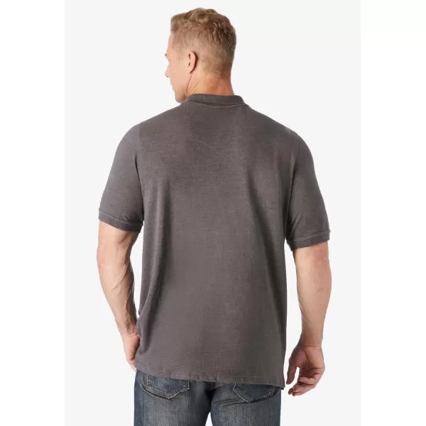 Liberty Blues by Kingsize Mens Big ampamp Tall ShrinkLess Pocket Piqu PoloBlack Ground Multi Stripe
