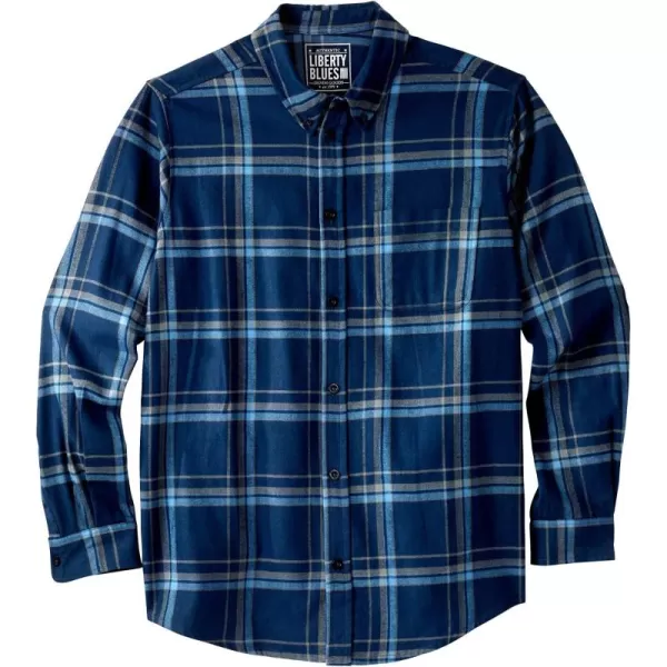 Kingsize Mens Big ampamp Tall Holiday Plaid Flannel ShirtNew Navy Plaid