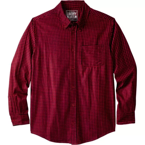 Kingsize Mens Big ampamp Tall Holiday Plaid Flannel ShirtRed Check