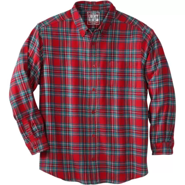 Kingsize Mens Big ampamp Tall Holiday Plaid Flannel ShirtRed Tartan