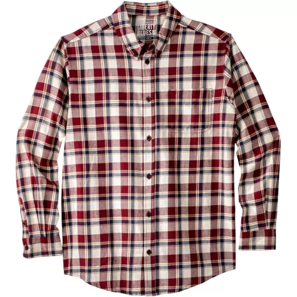 Kingsize Mens Big ampamp Tall Holiday Plaid Flannel ShirtRich Burgundy Plaid